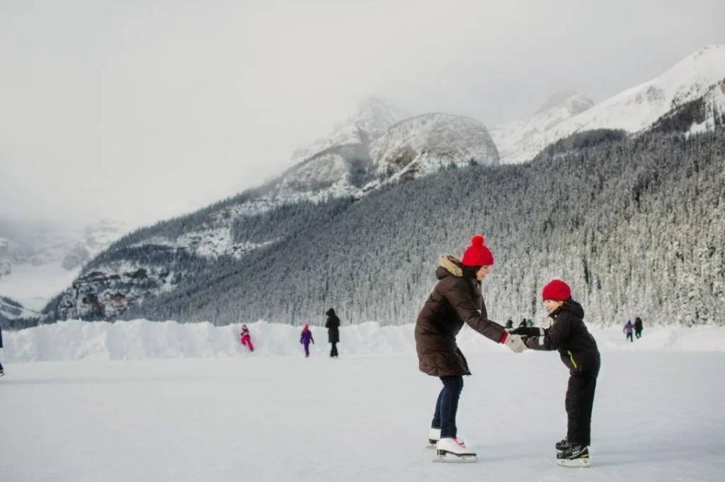 Skating on Lake Louise