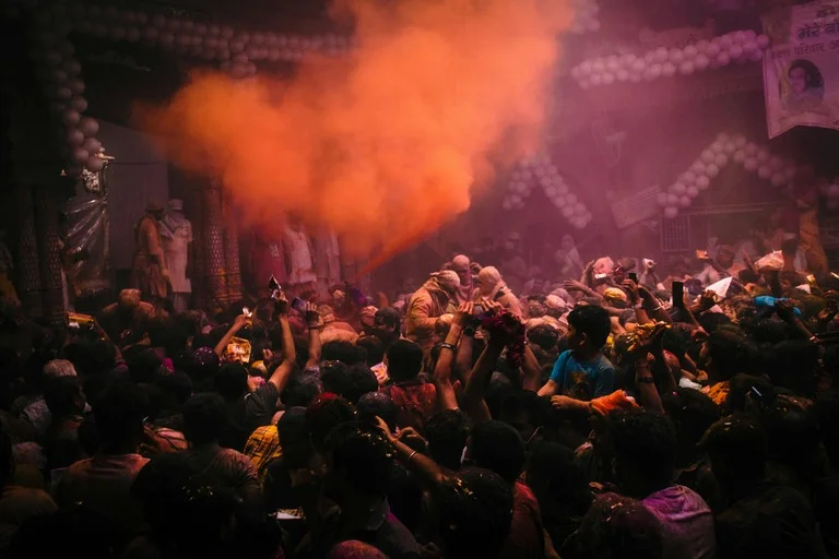 Holi celebration in Mathura
